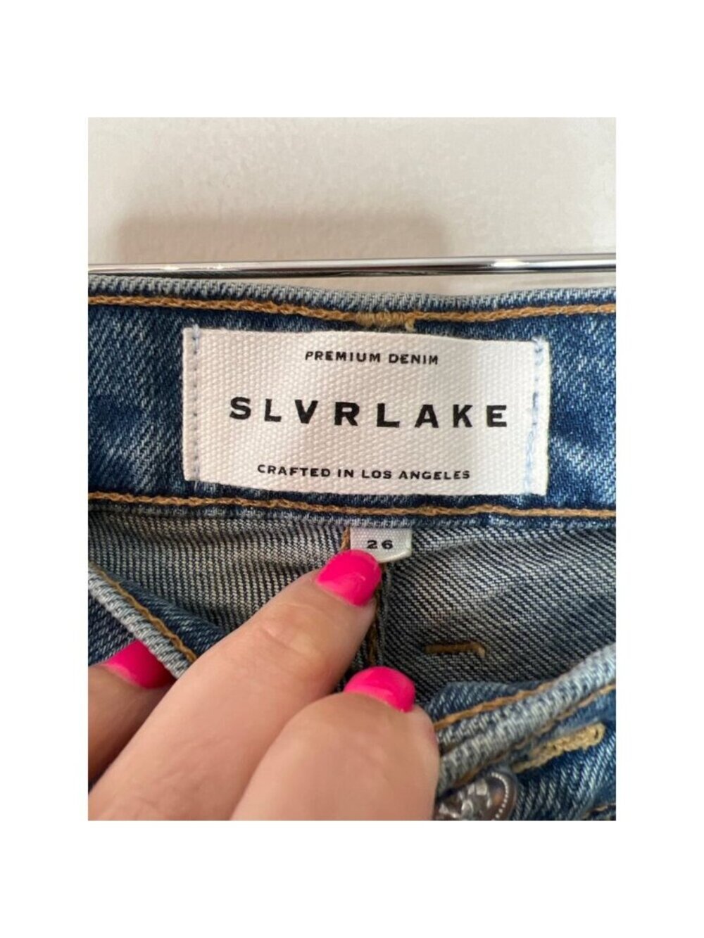 NEW SLVRLAKE Sophie High Rise Straight Leg Fit Ankle Jeans Blue Wash Size: 26 - Picture 4 of 7